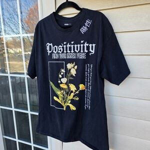 Fashion Nova Men Positivity Is Key Short Sleeve Tee - Large